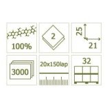 V hajtogatott kéztörlő - 100% tiszta cellulóz - 2 rétegű (25x21 cm)