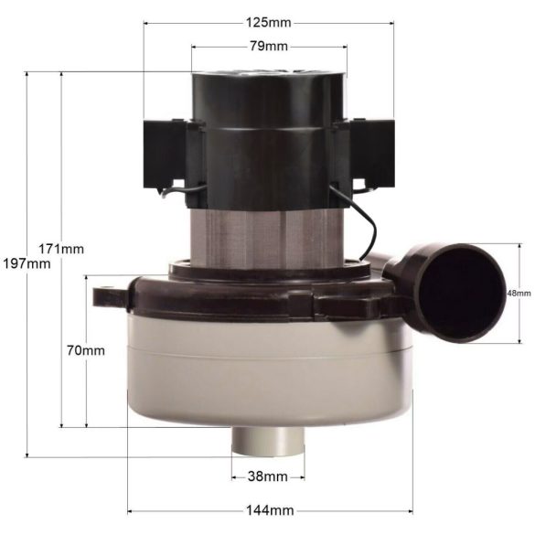 24 Voltos , 2 turbinás, tangenciális szívómotor - 524W