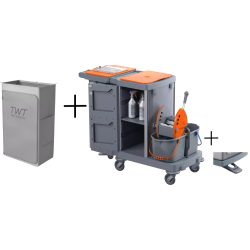   OPERA 1.1 zárható takarítókocsi, zsákkal, pedálos zsákfedél nyitóval