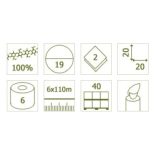 19 cm tekercses kéztörlő 100% tiszta cellulóz - hófehér